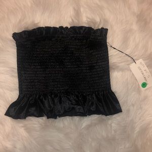 Brand New Black Scrunch Strapless Top